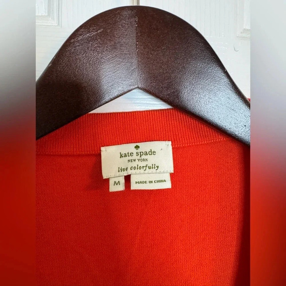Kate Spade cardigan medium red orange silver Live colorfully - Picture 2 of 5